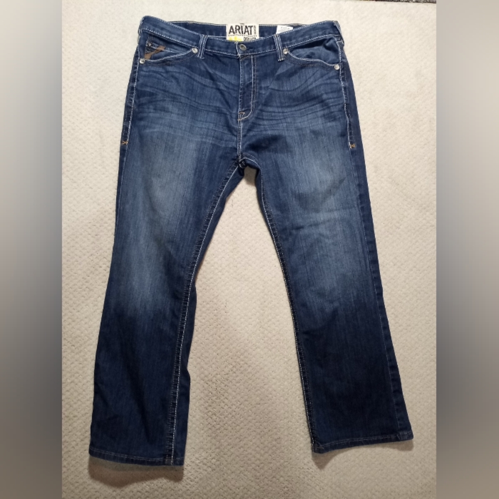 Ariat M7 Rocker Bootcut Dark Wash Denim Blue Jeans Mens Size 40×30